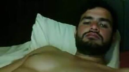 Handsome bearded dude wanking