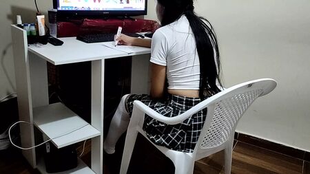 Helping Beautiful 18yo Schoolgirl with Sex Education Homework Perverted teacher