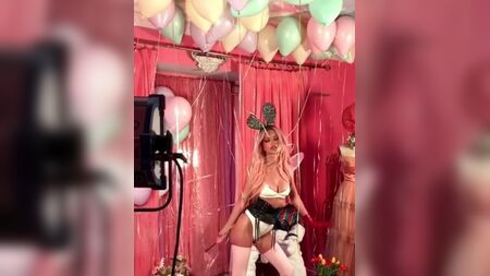 Emily Ratajkowski in a sexy bunny costume, nipple slip