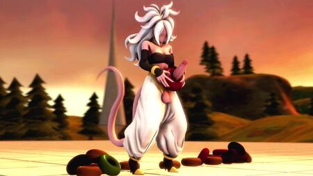 Majin Android 21 futa masturbation solo