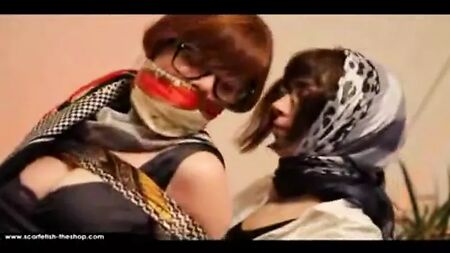 Pink scarf bondage