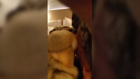 Naked in furcoat