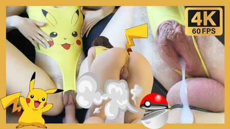 18 year old stepsister rides me on sex chair in Pikachu costume and gets a load of cum. Pokemon cosplay