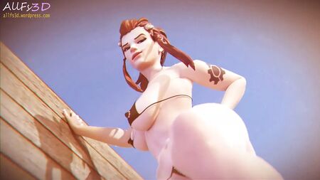 Brigitte’s Beach Footjob Tease