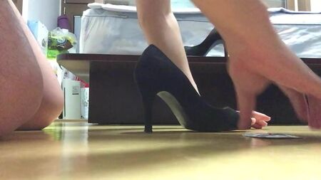 used high heel fuck and cum
