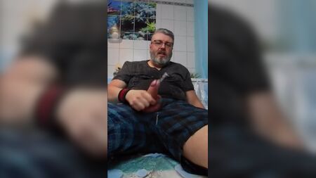 Daddy bear cum on clothes